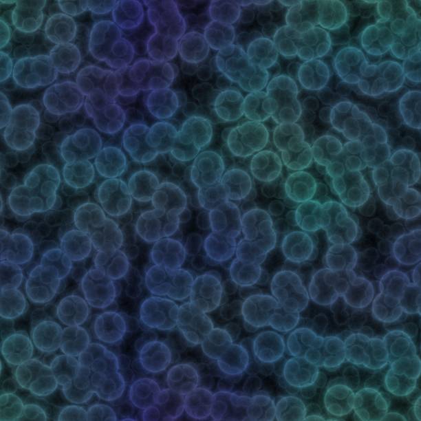 фиолетовой, синей и зеленой бактерий и вирусов - bacterium magnification high scale magnification green стоковые фото и изображения