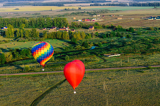 istock Colorful hot air balloons flying 485943518