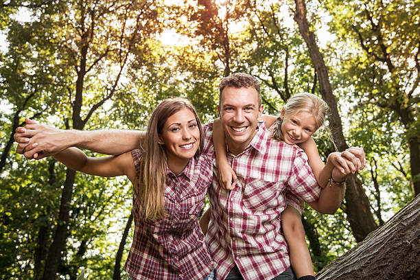istock Cheerful Family In The Forest 485943542
