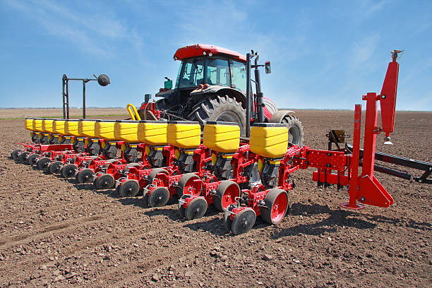 istock Agricultural machinery, sowing 485945691