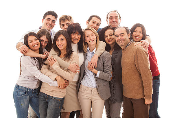 istock Happy Multicultural Group of People on White 485947187