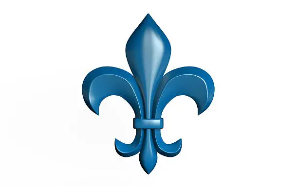 3d illustartion of fleur-de-lis heraldic symbol. Isolated on white background