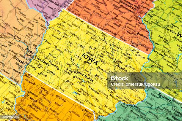 Iowa - Fotografias de stock e mais imagens de Iowa - Iowa, Mapa, Des Moines - Iowa