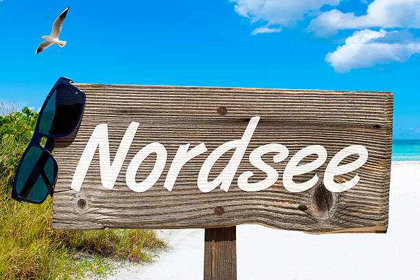 Nordstrand, Germany - August 30, 2021: Nordstrand Signage (meine insel an land - my island on land)