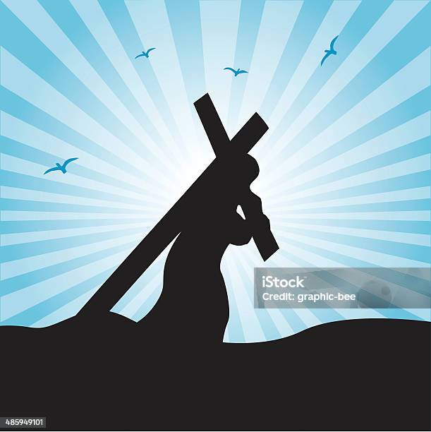 Jesus Carries His Cross Stock Illustration - Download Image Now - Cavalry, Religious Cross, Arts Culture and Entertainment