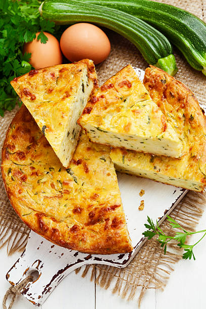 istock Zucchini pie with cheese and herbs 485952602