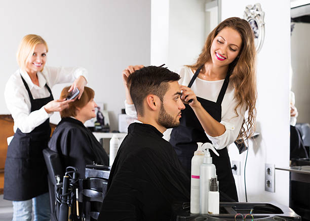 istock Hairdresser doing hairstyle 485953828