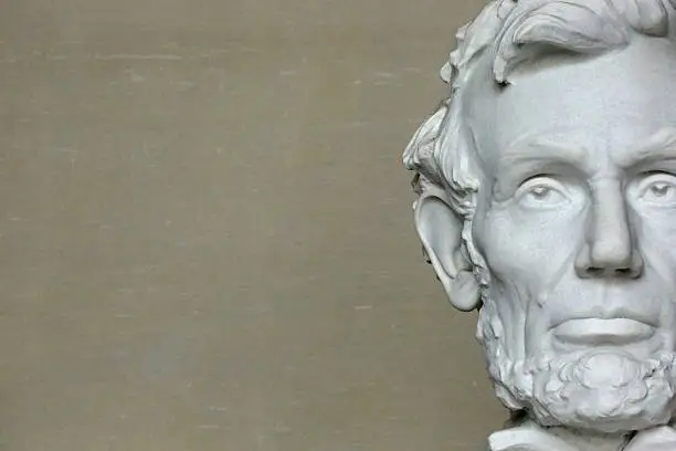Head of Abraham Lincoln in Lincoln memorial, Washington D.C.