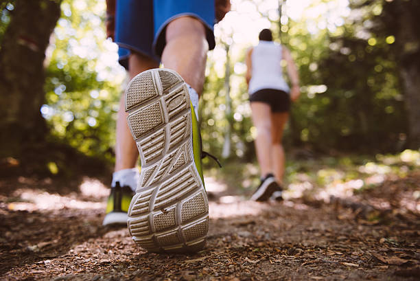 istock Close up of trail running shoes 485954068
