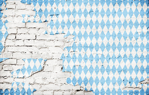 Beer Fest Backgroundâ€“ Blue Rhombus Brick Wall Beer Fest Backgroundâ€“ Blue Rhombus Brick Wall With Copy Space bavarian flag stock pictures, royalty-free photos & images