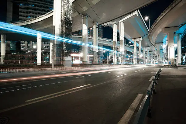 Photo of City road viaduct night of night scene