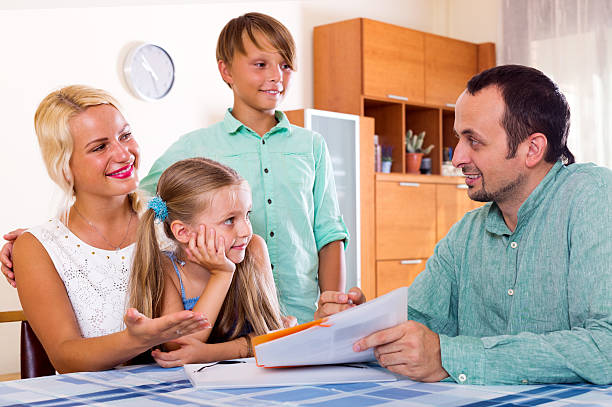 istock Young family and the agent 485959898
