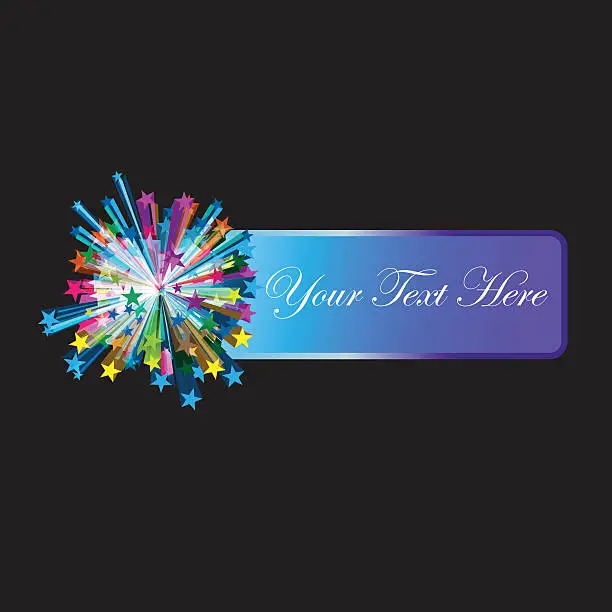 Vector illustration of Star Burst Banner Vecor Illustration