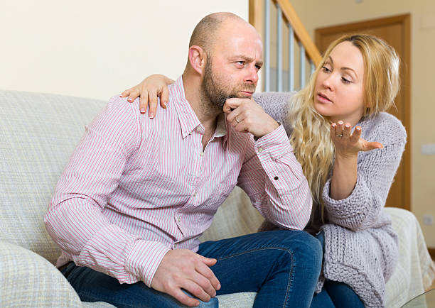istock Woman tries reconcile with man 485964090