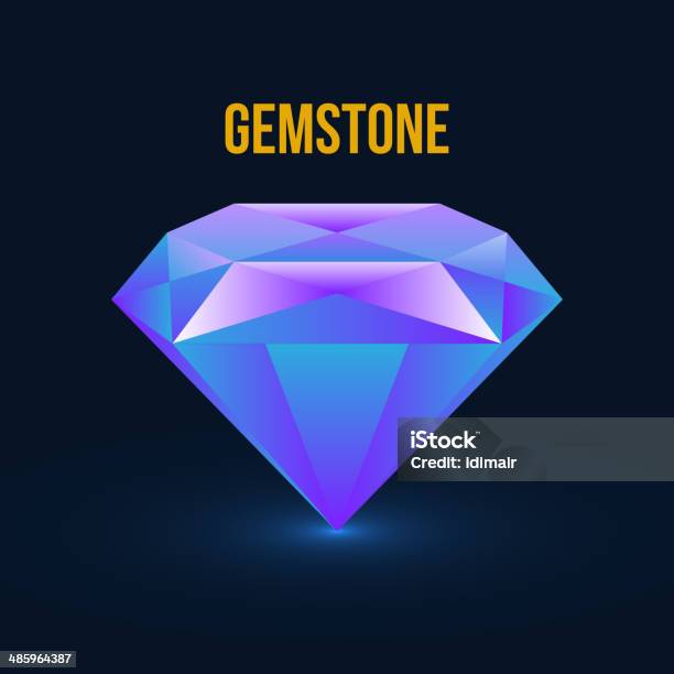 Gemstone Isolated On Dark Background Vector Stock Illustration - Download Image Now - Black Color, Blue, Care