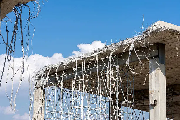 Photo of demolition of an urban bridge