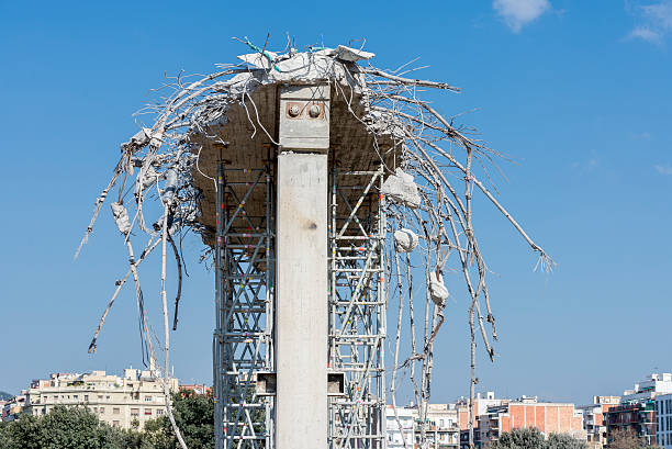 demolition of an urban bridge