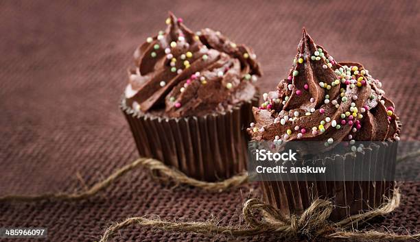 Homemade Chocolate Cupcakes Stock Photo - Download Image Now - Baked, Baking, Brown