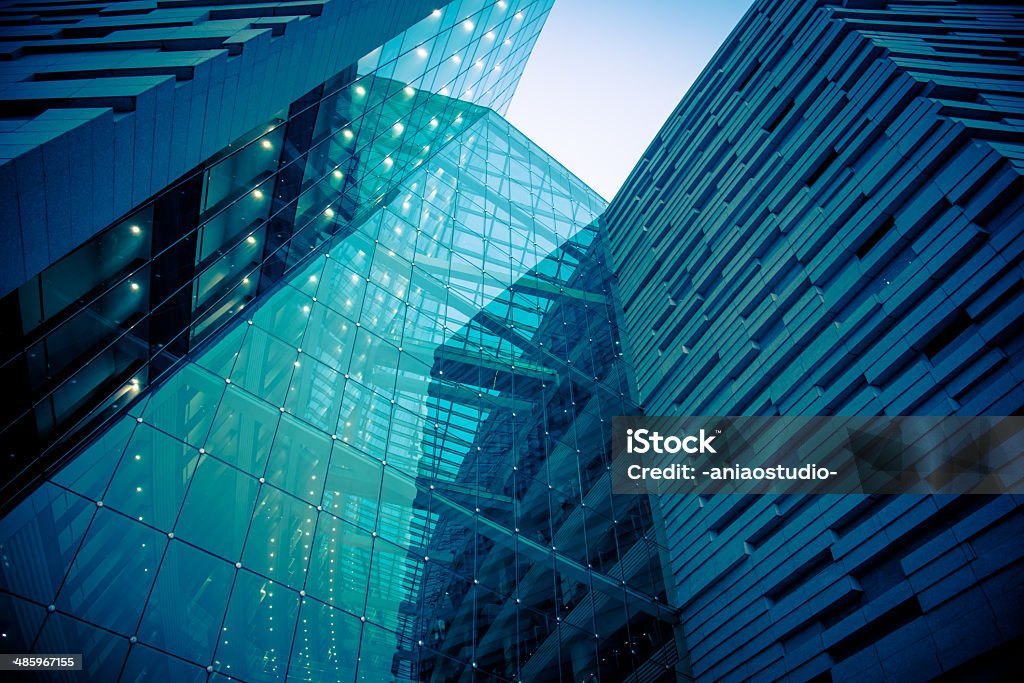 Moderne Glas-Büro architectur - Lizenzfrei Blaues Glas Stock-Foto