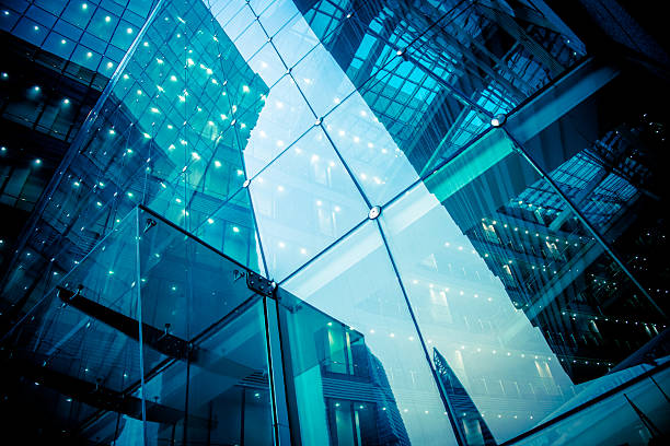 modern glass office architectur facade of modern glass office architecture architectural feature stock pictures, royalty-free photos & images