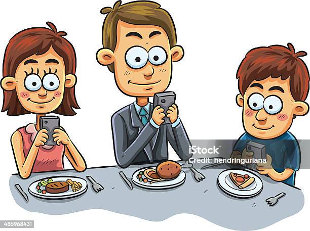 Family Dinner Stock Illustration - Download Image Now - Food, Illustration, Persons with Disabilities