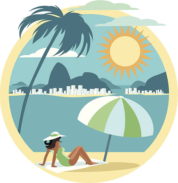 illustrazioni stock, clip art, cartoni animati e icone di tendenza di rio de janeiro - copacabana beach immagine