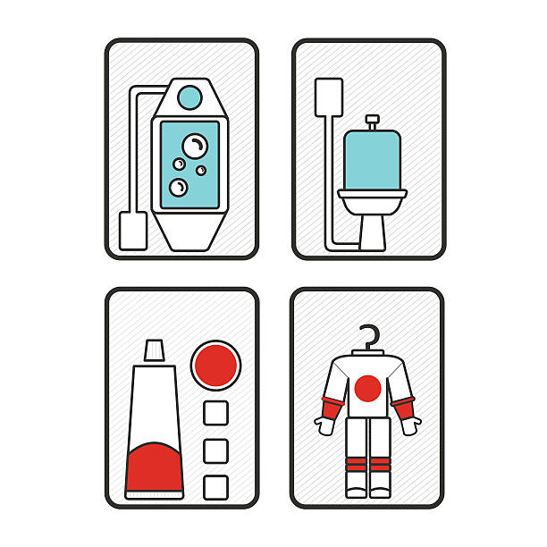Astronaut kids icons vector art illustration
