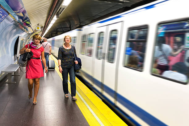 istock Female tourist on train station 485972862