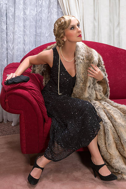 Flapper woman in charleston style
