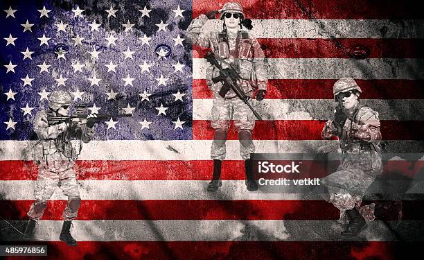 Soldiers With Rifle Stock Photo - Download Image Now - 2015, Adult, Ammunition