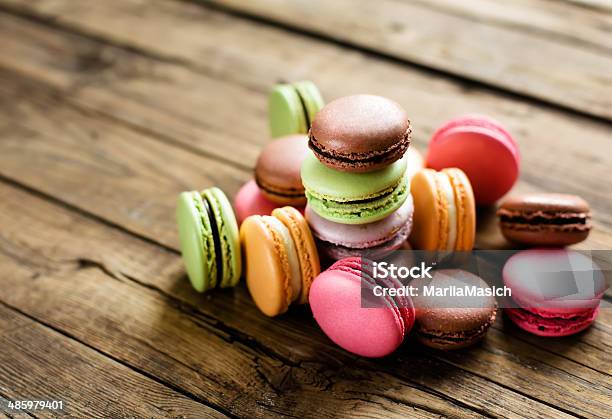 Traditional French Colorful Macarons Stock Photo - Download Image Now - Macaroon, Backgrounds, Baked Pastry Item