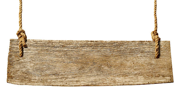 istock Wooden sign hung from rope 485980455