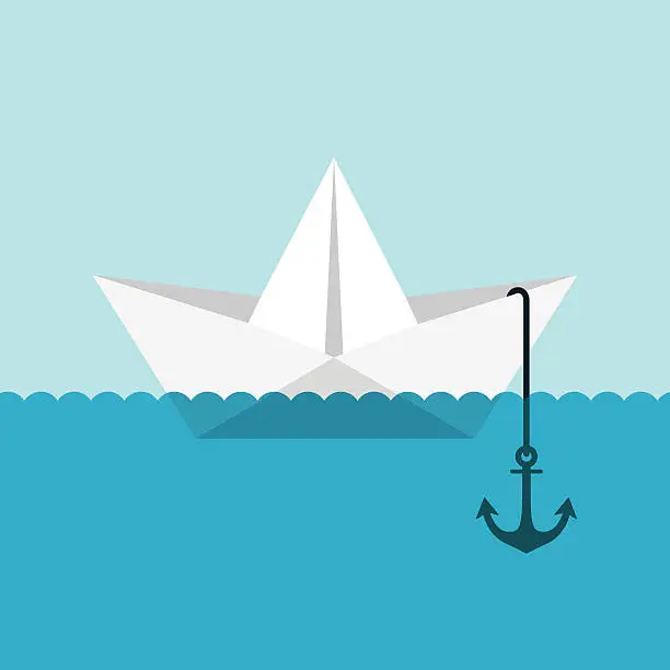 Vector illustration of Paper boat