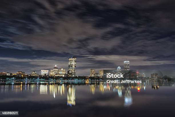 Boston Back Bay Skyline At Night Stock Photo - Download Image Now - Back Bay - Boston, Boston - Massachusetts, Building Exterior