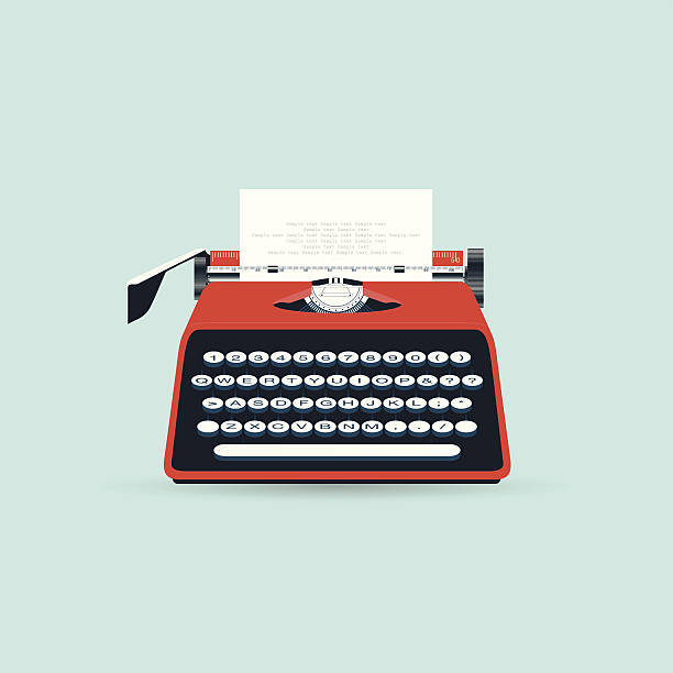 illustrazioni stock, clip art, cartoni animati e icone di tendenza di macchina da scrivere - typewriter