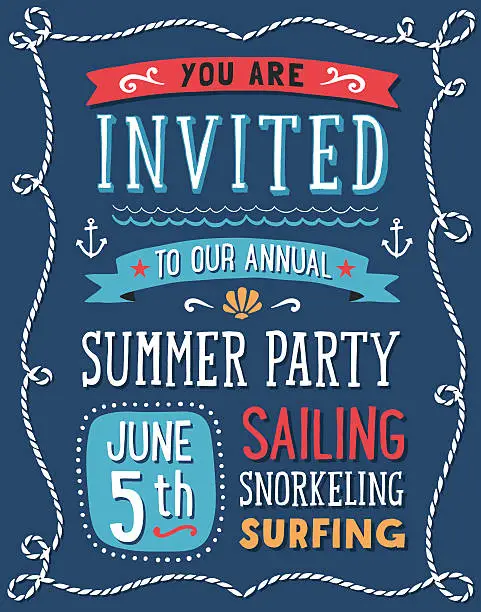 Vector illustration of Summer Party Invitation