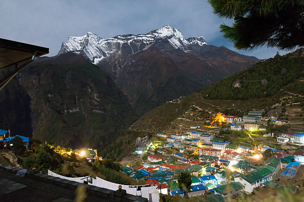 istock Namche Bazaar village at night, Nepal. 485980876