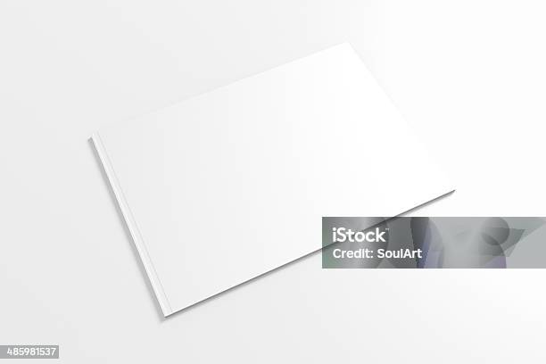 Blank Lanscape Catalog Isolated On White Stock Photo - Download Image Now - Template, Horizontal, Book