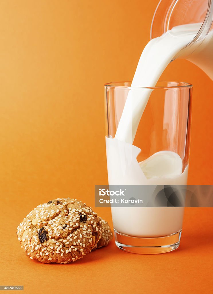 Milk with cookies Baked Stock Photo