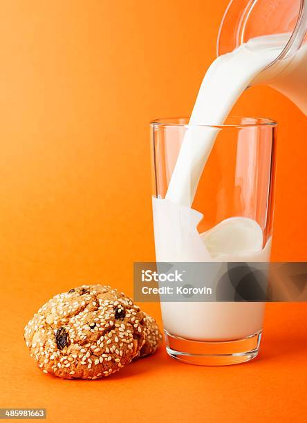 Milk With Cookies Stock Photo - Download Image Now - Baked, Baked Pastry Item, Cookie