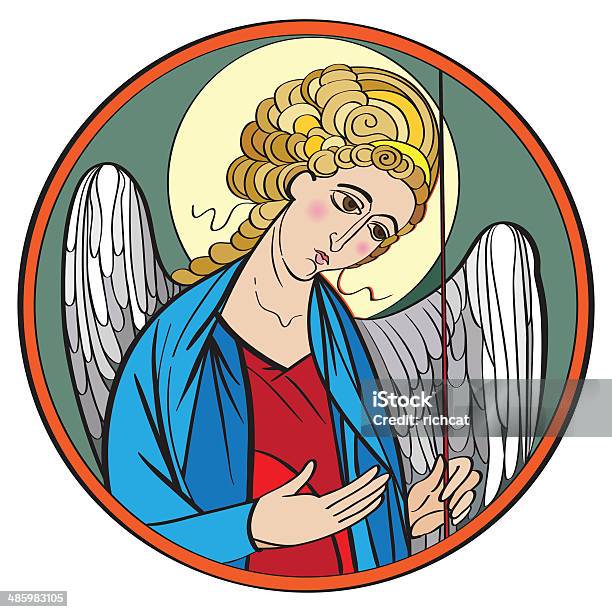 Archangel Colored Drawing Stock Illustration - Download Image Now - Angel, Archangel Gabriel, Archangel Michael