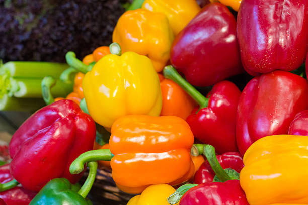 Bell peppers for sale in London Borough Market