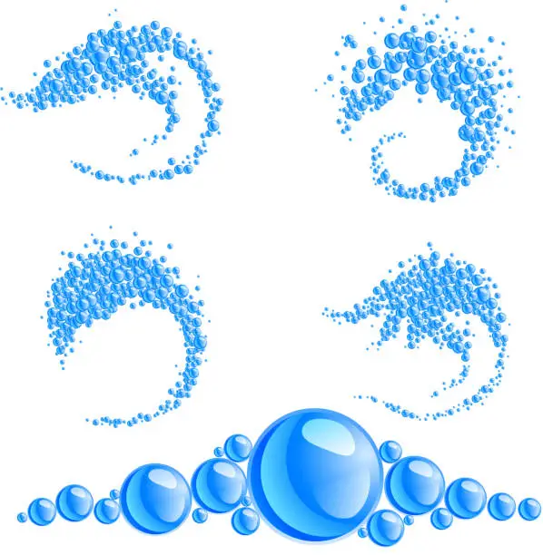 Vector illustration of Abstract shapes made of water bubbles