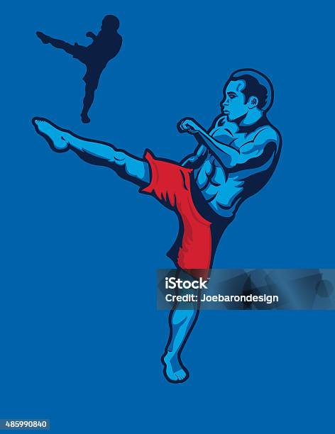 Kickboxer Graphics Mma Kickboxer Stock Illustration - Download Image Now - Anger, Athlete ...