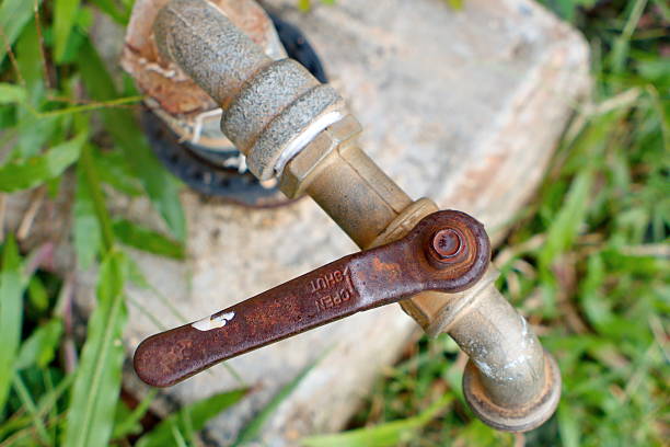 istock Rusty tap water in the garden 485991680