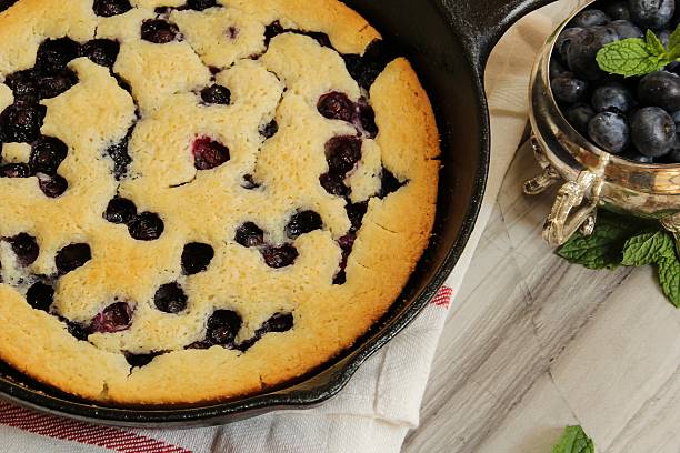 istock Blueberry cobbler in a skillet 485994340