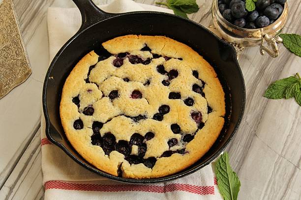 istock Blueberry cobbler in a skillet 485994342