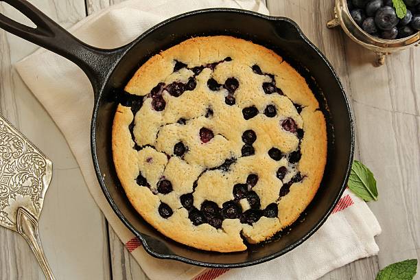istock Blueberry cobbler in a skillet 485994344