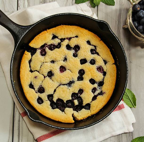 istock Blueberry cobbler in a skillet 485994346