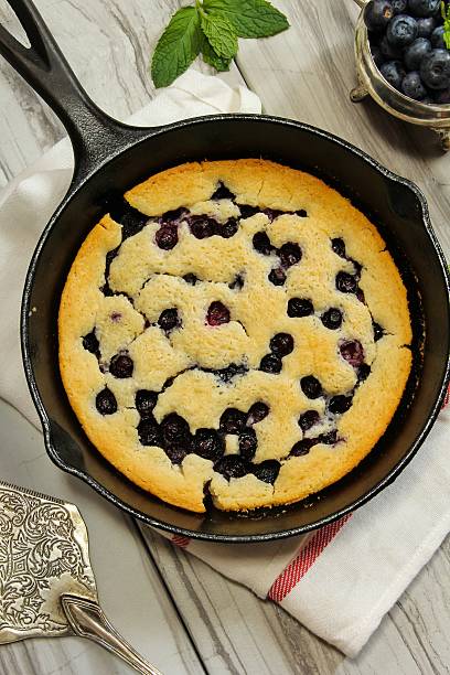 istock Blueberry cobbler in a skillet 485994348